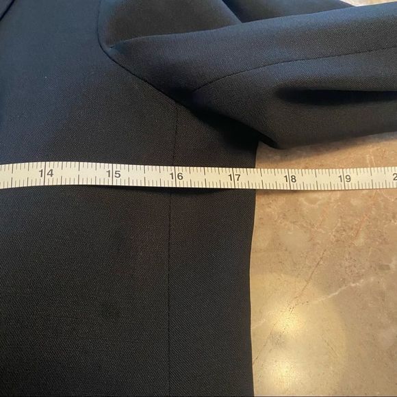 #31 Club Monaco Black two button blazer. No size tag see photos for measurem… - Picture 6 of 8